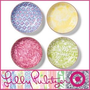 Lilly Pulitzer NIB/NWT Gold Rimmed Porcelain fruit bowls x4